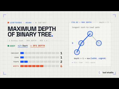 LeetCode 104: Maximum Depth of Binary Tree — O(n) Solution in Dart