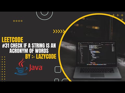 LeetCode in Java | Problem in Strings  : Easy Question | Check if a String Is an Acronym of Words