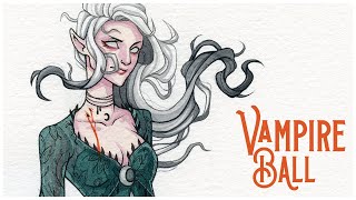 Paint What You Love! - Vampire Ball Watercolor Speedpaint - Paint with Me