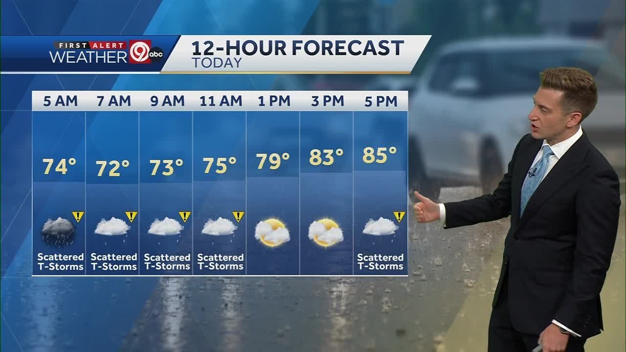 Rainy morning with chance of more storms tonight - YouTube