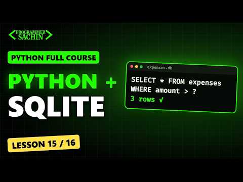Python SQLite Database Tutorial (sqlite3 CRUD) | Python Full Course #15
