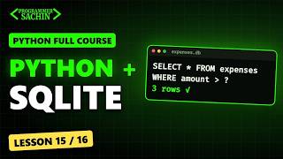 Full Python SQLite Database Tutorial (sqlite3 CRUD) | Python Full Course #15 Guide