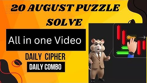 20 August Hamster Kombat Daily Puzzle Solve | Mini Game Key |`Hamster Daily Cipher |  Daily Combo