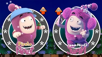 Oddbods Turbo Run Pirate Newt vs Christmas Newt - GamePlay