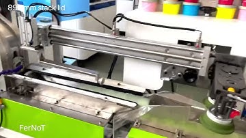 Automatic paper cup lid making machine with lid packing machine online FeeNoT 145 Sweden