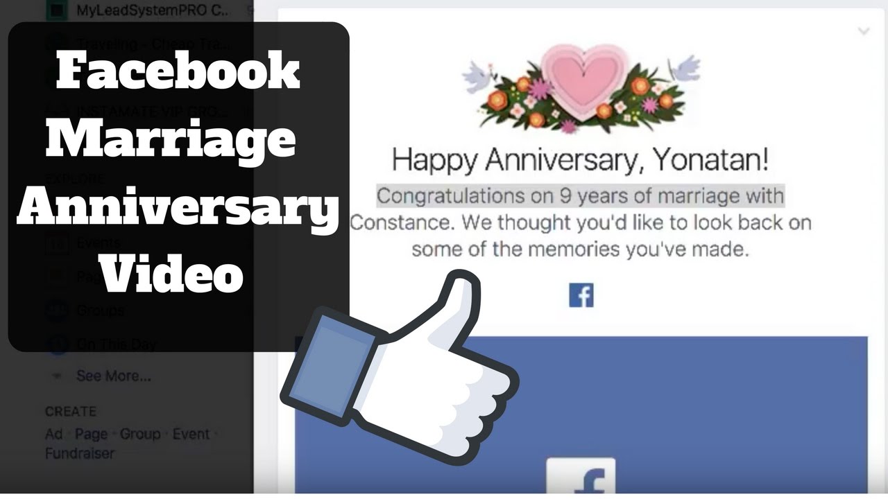  Facebook  Wedding  Anniversary  Video Facebook  Events YouTube