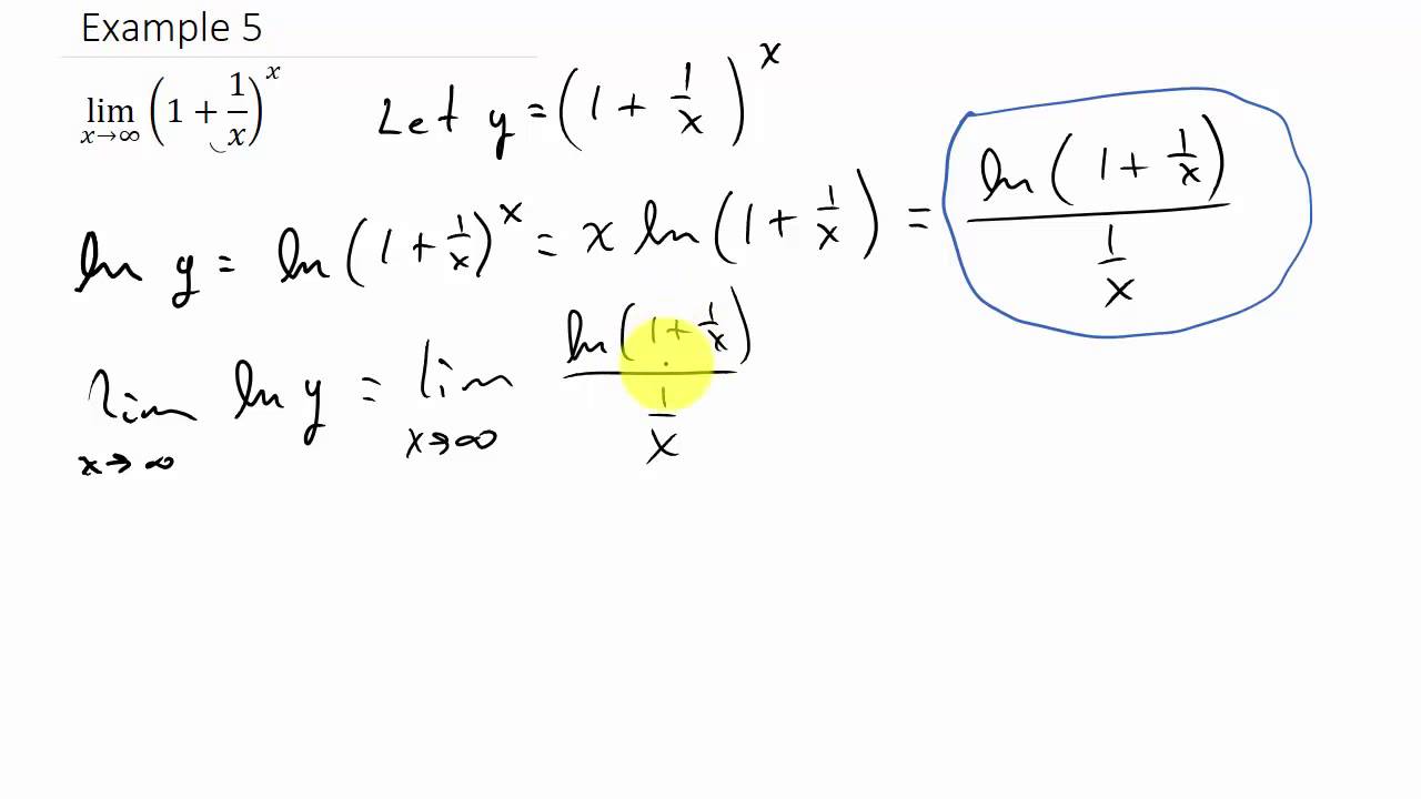 L'Hopital's Rule Ex. 5 (Indeterminate Powers) - YouTube