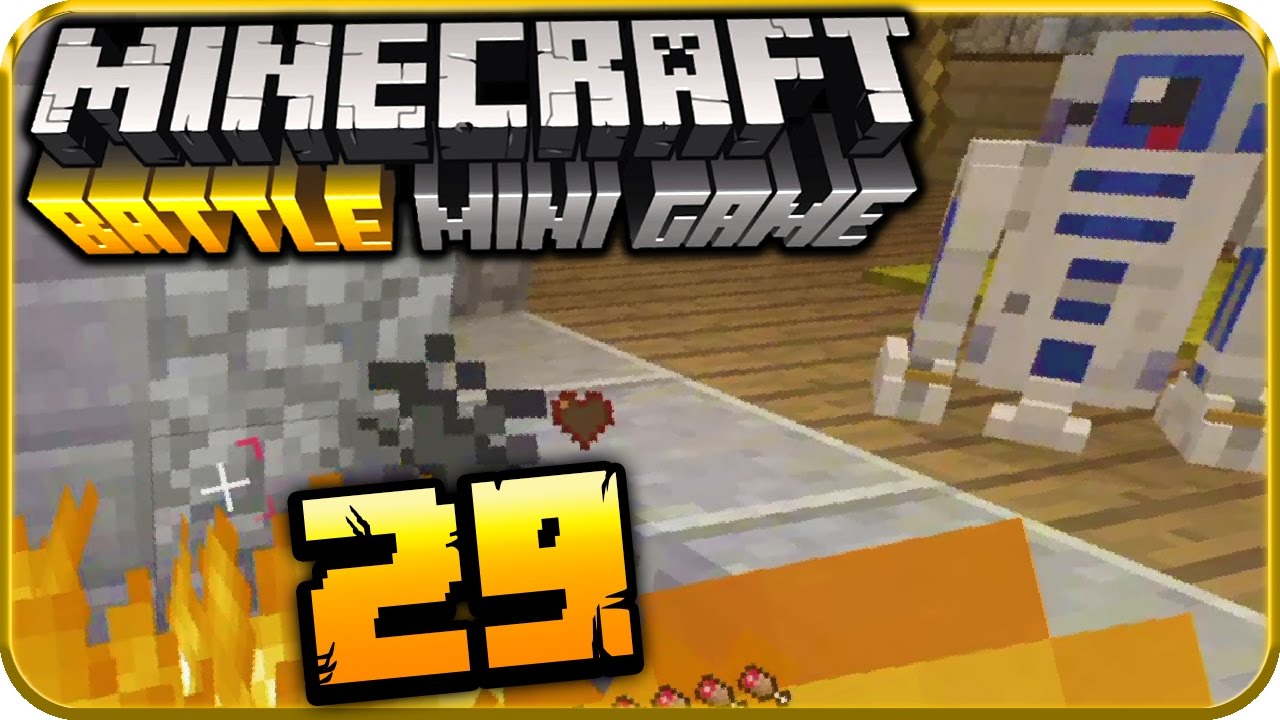 Mini R2 D2 Minecraft MINECRAFT: BATTLE MINI GAME Part 29: Von R2-D2 in's FEUER geschubst ...