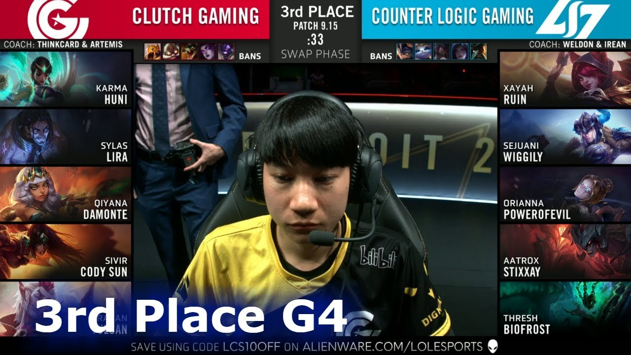 CLG vs CG - Game 4 | 3rd Place S9 LCS Summer 2019 PlayOffs | CLG vs Clutch Gaming G4
