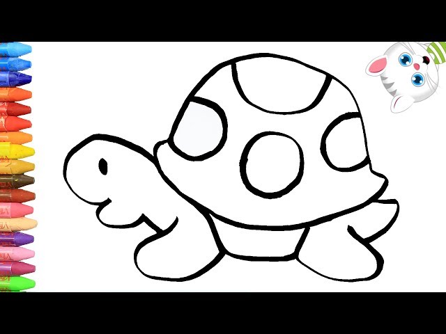 Aprende Dibujar y Pintar Una Tortuga - Videos Para Niños - Dibujos Faciles  / FunKeep Art 