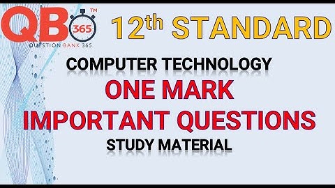 TN | 12th Standard Computer Technology Important one mark Questions | Book back & creative