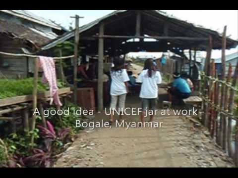 A UNICEF jar at work after Nargis in Bogale, Myanmar