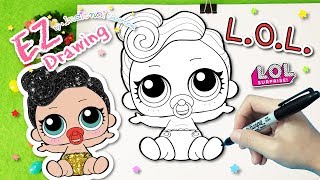 L.O.L.Surprise Doll Baby:Lil Queen★HOW TO DRAW★EP#25★Series 3★Coloring Pages♥Tutorial For Kids♥