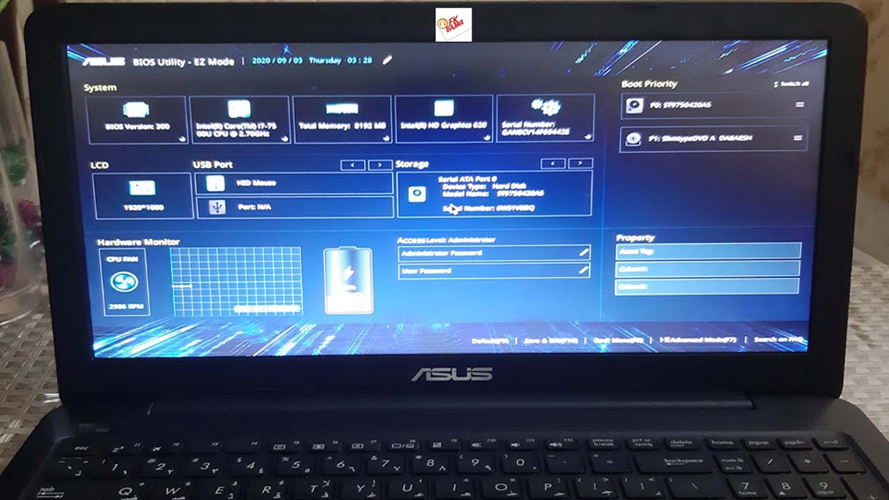 2023 ASUS Laptop BOOT menu KEY BIOS Setting Secure BOOT BOOT From - Bille Brousse