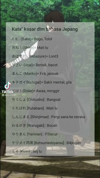 Kata kasar dalam bahasa Jepang / bad word in Japan language