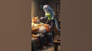 Lazy Cat Refuses to Move 🐱🍔 | Funny AI Animation