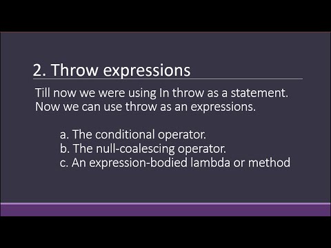 C# 7.0 New Features : Throw expressions