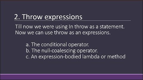 C# 7.0 New Features : Throw expressions