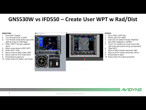 Avidyne IFD Training:  Creating User Waypoint wRad/Dist off a known fix