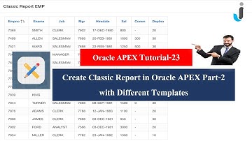 Oracle APEX Tutorial(23)-How to Create Classic Report in Oracle APEX Part-2 || Javainhand