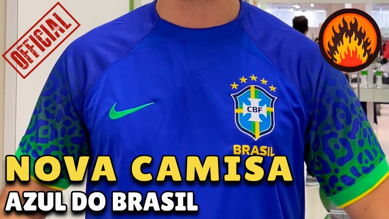 Camisa Brasil Copa do Mundo 2018 Azul Camisola Seleção Brasileira