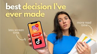 Deleting social media to swap screen time with reading for a month | reading vlog