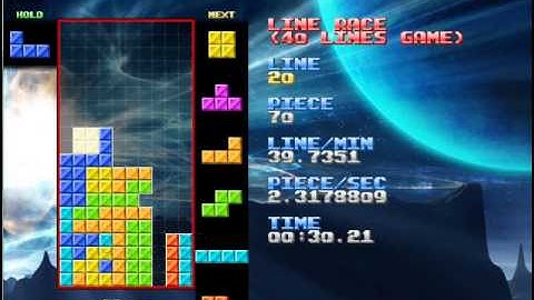 Tetris - 8bit Sound Effect - Nullpomino ZTS - 40lines