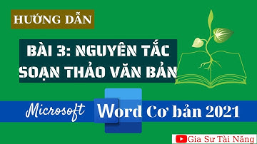Tự học Word cơ bản đến nâng cao 2021 | Bài 3: Nguyên tắc soạn thảo văn bản | Gia Sư Tài Năng