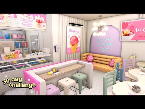 building an ICE CREAM SHOP in my BLOXBURG CITY! (day 18-19) | ROBLOX