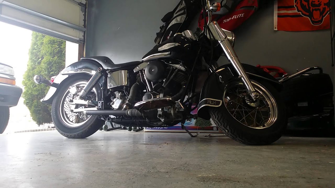 Harley Shovelhead cold start - YouTube