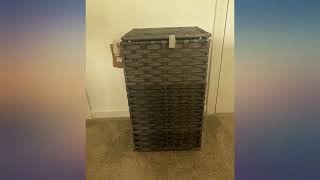 GREENSTELL Laundry Hamper with Lid, 60L Clothes Hamper with 2 Removable Liner Bags review