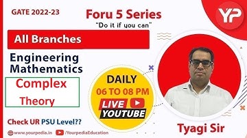 7pm Live GATE 2022-23 | All Branches Engineering Mathematics | Foru 5 Series |  Maths Free Videos