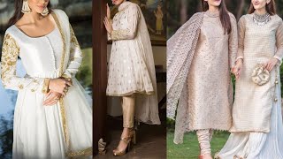 Royal Color Party Dress ll Off White/Cream Color Silk Brocade Designer Dresses