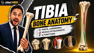 Tibia Bone Anatomy Explained | Parts, Landmarks, Muscle Attachments & Functions | Johari MBBS