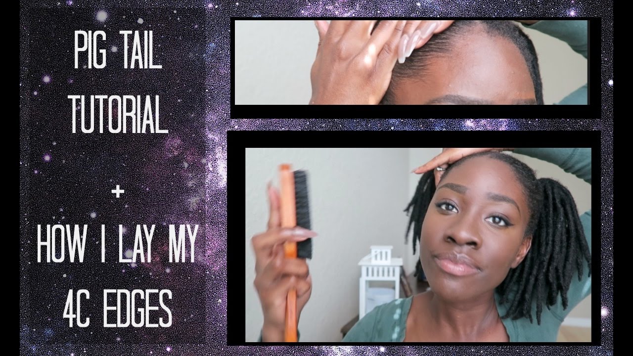 Sleek Loc Pig Tails + HOW TO LAY 4C EDGES | LOC STYLES |