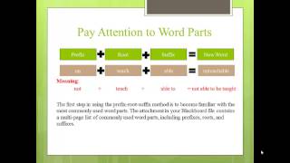 Expanding Your Vocabulary using Word Parts