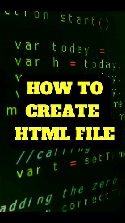 How to Create HTML FILE - YouTube