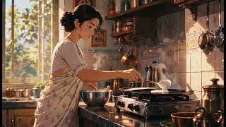 Relaxing Anime ASMR | Cooking Crispy Dosa in a Cozy Indian Kitchen