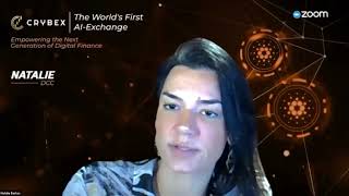 Natalie sharing her experience with Crybex on Zoom