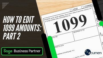 How to Edit 1099 Amounts in Sage 300: Part 2