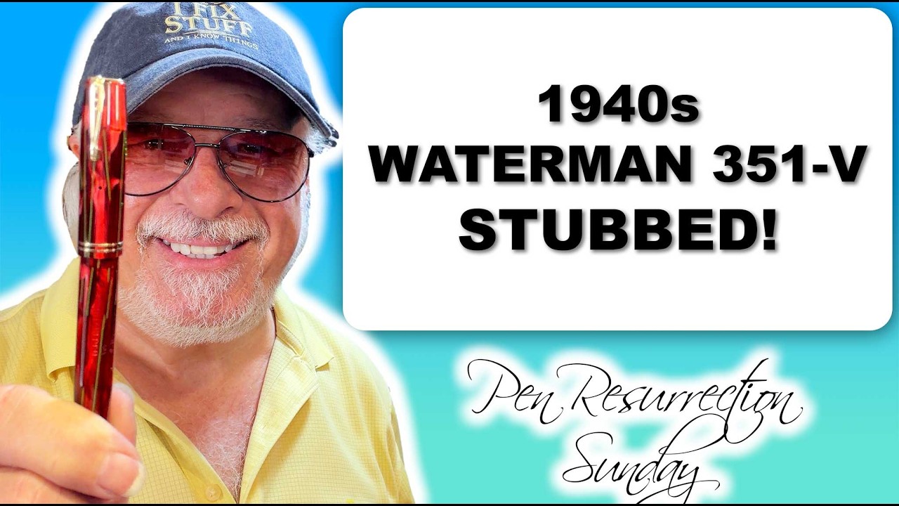 1940s Waterman 351-V Red Celluloid STUB *SOLD* ($175 US)