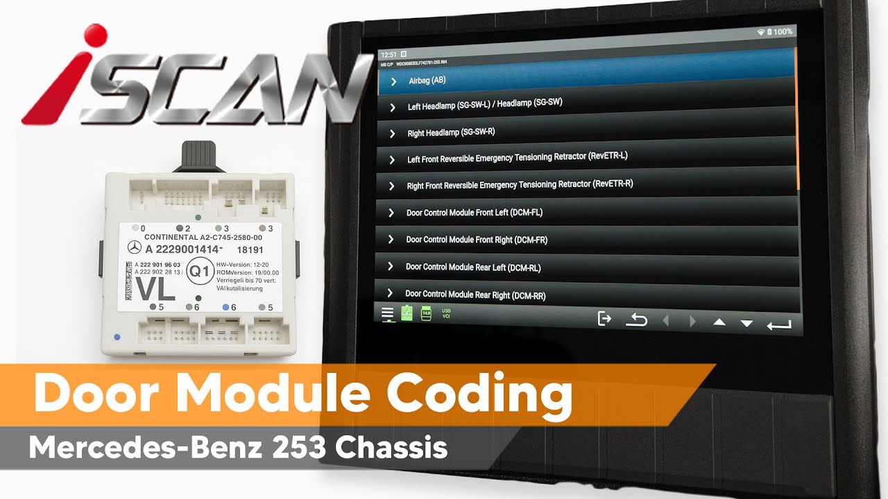 Кодирование SCN модуля управления дверями Mercedes Benz 253: объяснение и инструкция.