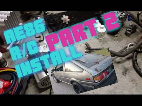 Ep.22 PROJECT: AE86 - PART2 A/C install finish and charge. - YouTube