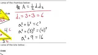 Geometry Assignment #2: Areas of Kites & Rhombuses