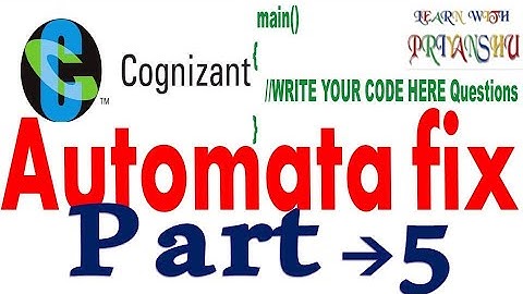 Cognizant Automata Fix Questions | Code based Questions| CTS preparation|part5| Cognizant Debugging