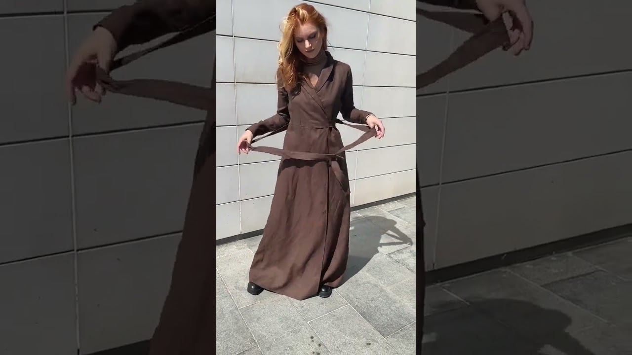 Linen Dress and Pants Set, Linen Clothing for Women, Fall Linen Dress, Linen Cropped Pants new viral