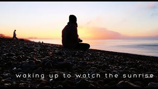 watching the sunrise on Brighton beach!