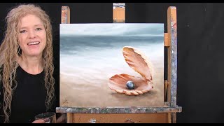 Learn How to Paint "BEACH PEARL" with Acrylic - Paint and Sip at Home - Step by Step Seascape Lesson screenshot 1