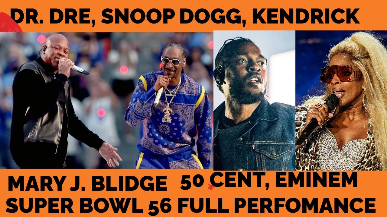 Super Bowl 56 Halftime Show Dr Dre, Kendrick Lamar, Eminem, and Mary J