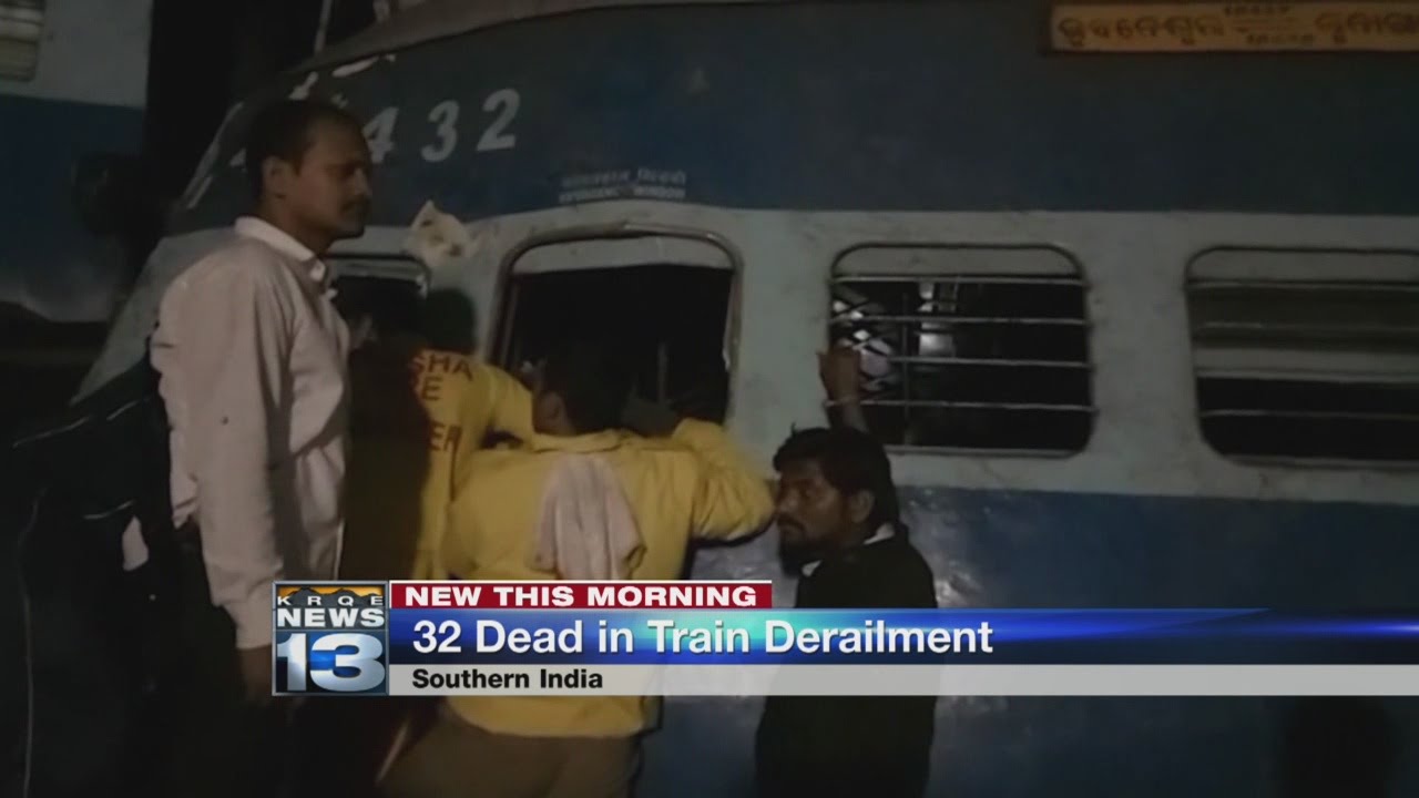 Officials investigate train derailment that killed at least 32 people in India